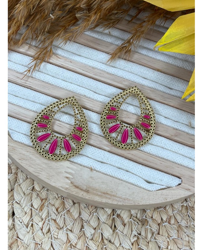 BOUCLES D'OREILLES JANE - FUSHIA