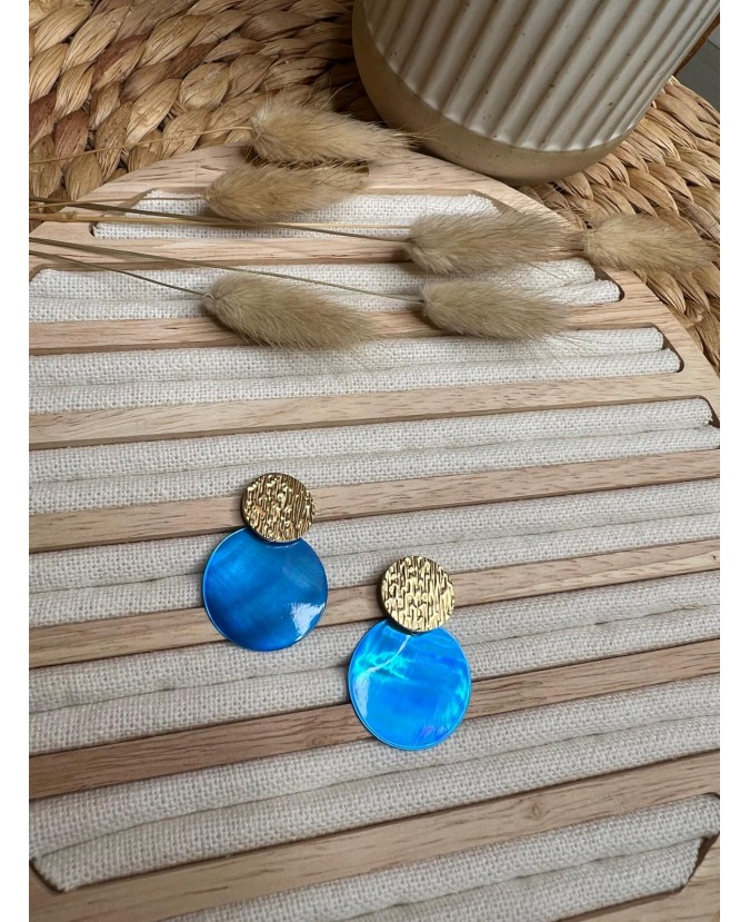 BOUCLES D'OREILLES LOUVE - BLEU