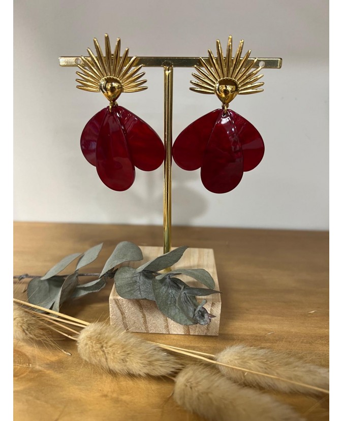 BOUCLES D'OREILLES IRENEE - ROUGE