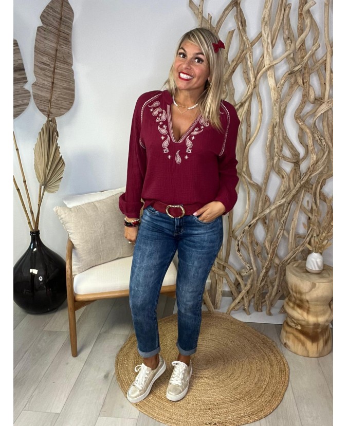 BLOUSE ALERIA - BORDEAUX