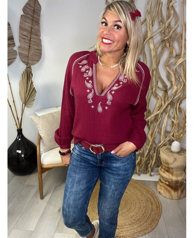 BLOUSE ALERIA - BORDEAUX