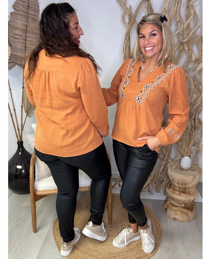 BLOUSE NAÎLYS PULPEUSE - MOUTARDE