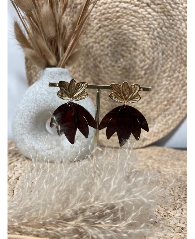 BOUCLES D'OREILLES IRENEE - CHOCOLAT