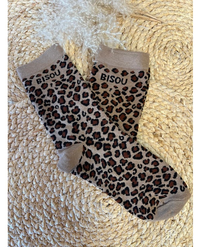 CHAUSSETTES BISOUS LEOPARD