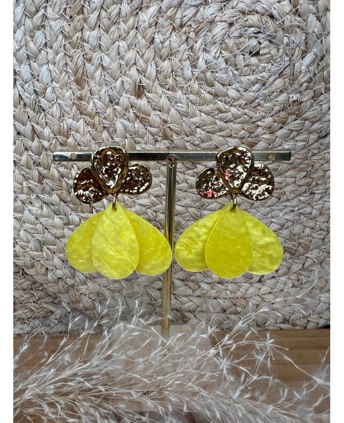 BOUCLES D'OREILLES MAHÉ - JAUNE