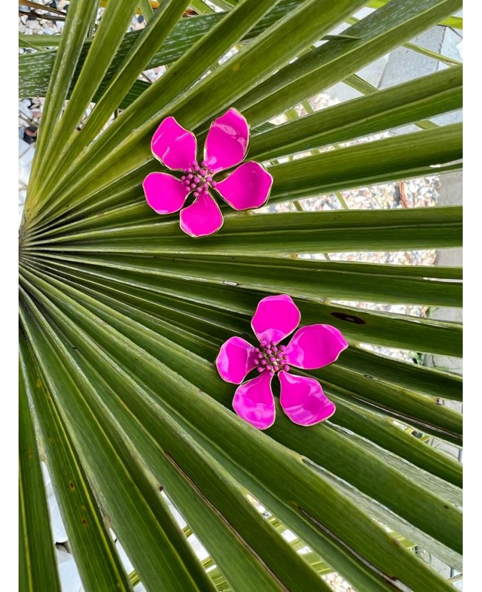 BOUCLES D'OREILLES INAÏA - FUSHIA